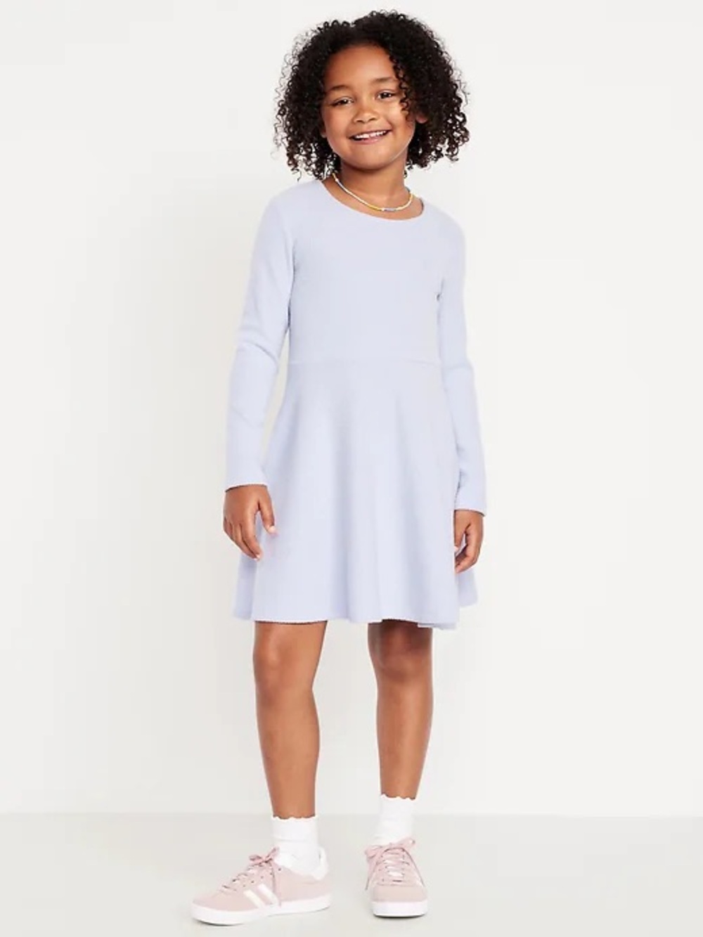 Old Navy Girls' Light Lavender Long-Sleeve Knit Dress new! Medium